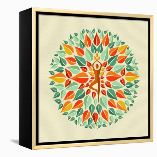 India - Yoga Mandala-cienpies-Framed Stretched Canvas