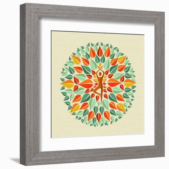 India - Yoga Mandala-cienpies-Framed Art Print