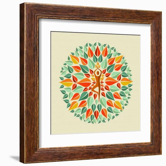 India - Yoga Mandala-cienpies-Framed Art Print