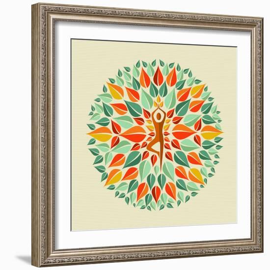 India - Yoga Mandala-cienpies-Framed Art Print