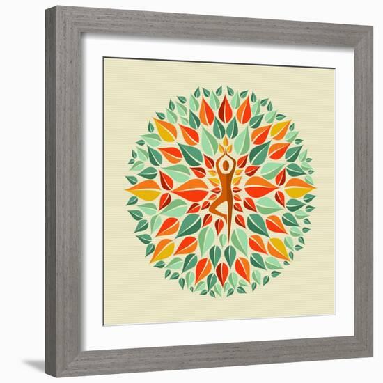 India - Yoga Mandala-cienpies-Framed Art Print