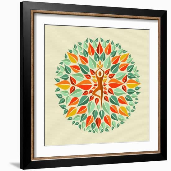 India - Yoga Mandala-cienpies-Framed Art Print