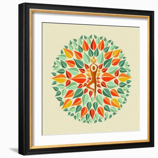 India - Yoga Mandala-cienpies-Framed Art Print