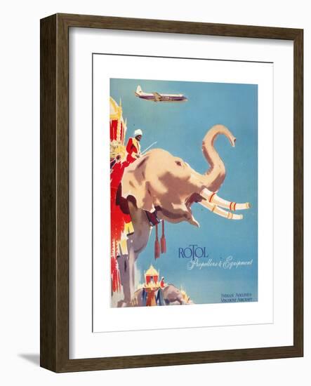 Indian Airlines Viscount Aircraft-Laurence Fish-Framed Giclee Print