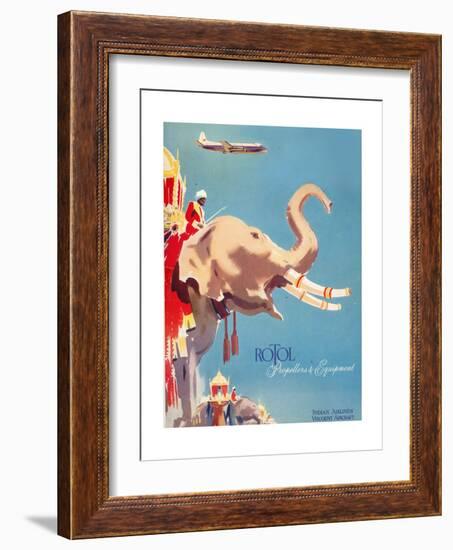 Indian Airlines Viscount Aircraft-Laurence Fish-Framed Giclee Print