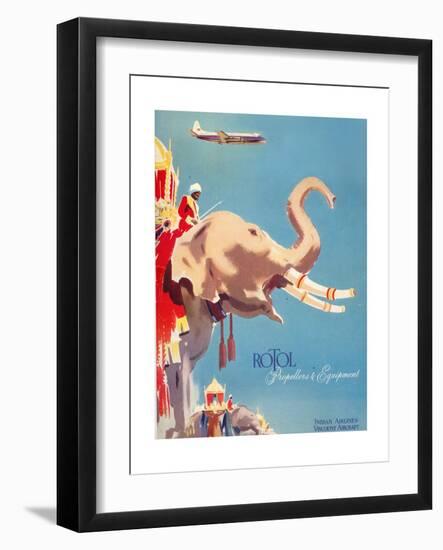 Indian Airlines Viscount Aircraft-Laurence Fish-Framed Giclee Print