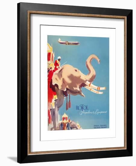 Indian Airlines Viscount Aircraft-Laurence Fish-Framed Giclee Print