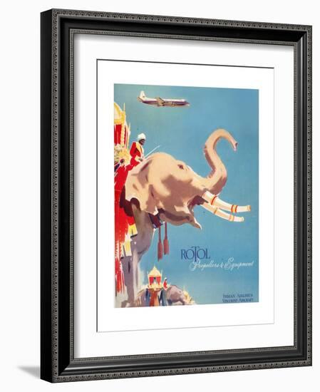 Indian Airlines Viscount Aircraft-Laurence Fish-Framed Giclee Print