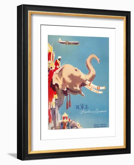 Indian Airlines Viscount Aircraft-Laurence Fish-Framed Giclee Print