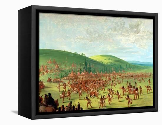 Indian Ball Game-George Catlin-Framed Premier Image Canvas