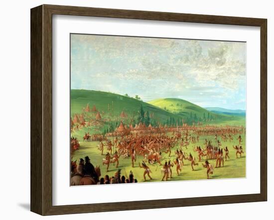 Indian Ball Game-George Catlin-Framed Giclee Print