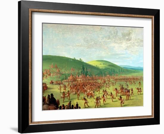 Indian Ball Game-George Catlin-Framed Giclee Print