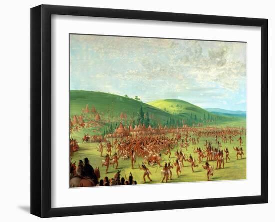 Indian Ball Game-George Catlin-Framed Giclee Print