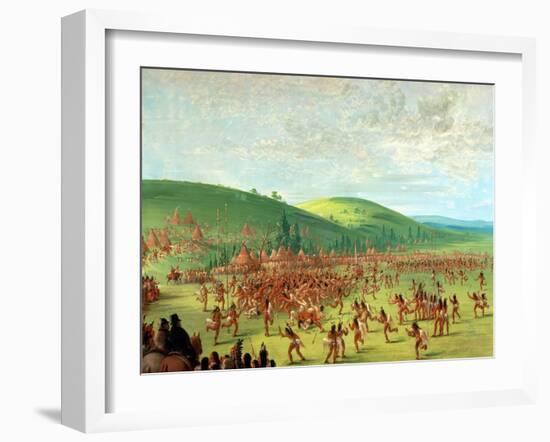 Indian Ball Game-George Catlin-Framed Giclee Print