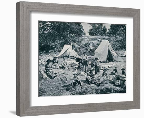 Indian Basket-Makers on the Banks of the St. Lawrence River, 1890s-null-Framed Photographic Print