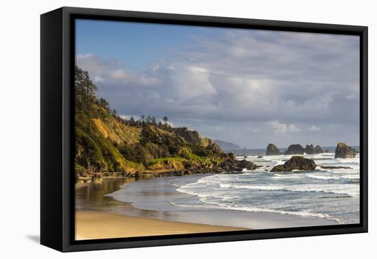 Indian Beach at Ecola State Park in Cannon Beach, Oregon, USA-Chuck Haney-Framed Premier Image Canvas