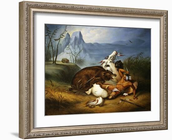 Indian Bear Fight-null-Framed Giclee Print