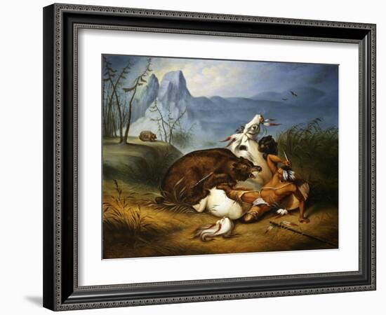 Indian Bear Fight-null-Framed Giclee Print