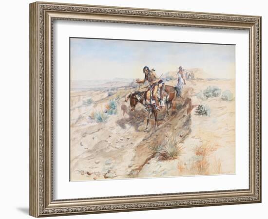 Indian Braves, 1899-Charles Marion Russell-Framed Giclee Print