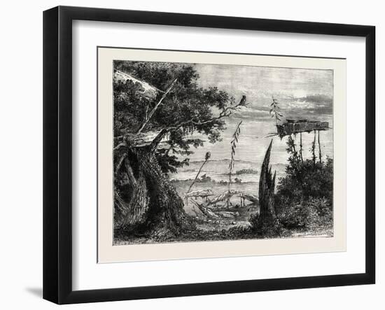 Indian Burial-Ground on the Mississippi, USA, 1870S-null-Framed Giclee Print