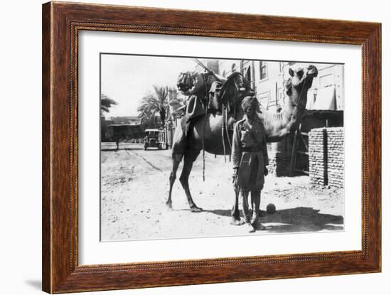 Indian Camel Trooper, Baghdad, 1918-null-Framed Giclee Print