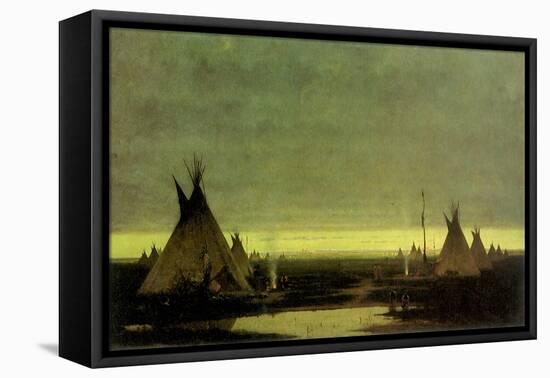 Indian Camp at Dawn, 1873-Jules Tavernier-Framed Premier Image Canvas