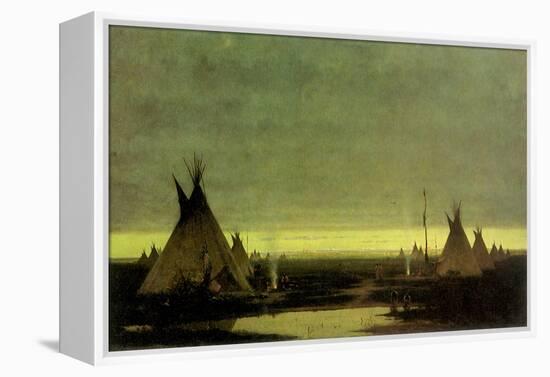 Indian Camp at Dawn, 1873-Jules Tavernier-Framed Premier Image Canvas