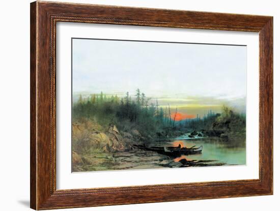 Indian Camp-Albert Bierstadt-Framed Art Print