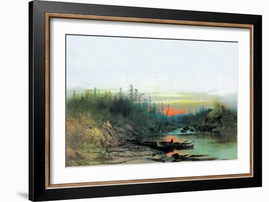 Indian Camp-Albert Bierstadt-Framed Art Print