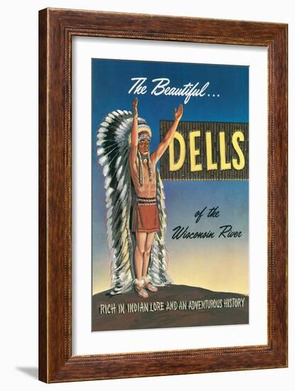 Indian Chief, Beautiful Dells-null-Framed Art Print