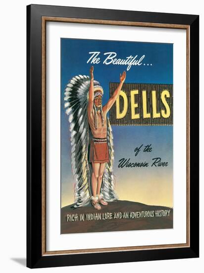 Indian Chief, Beautiful Dells-null-Framed Art Print