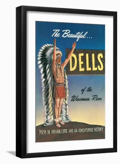 Indian Chief, Beautiful Dells-null-Framed Art Print