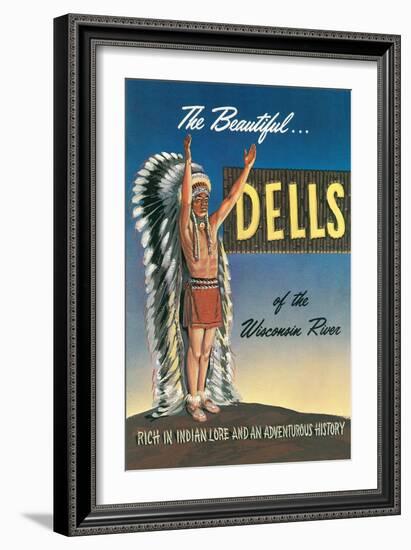 Indian Chief, Beautiful Dells-null-Framed Art Print