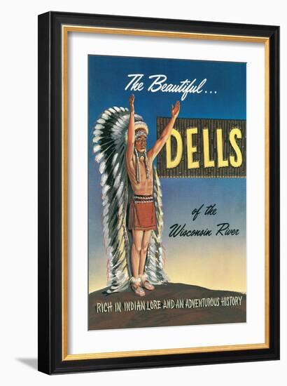 Indian Chief, Beautiful Dells-null-Framed Art Print