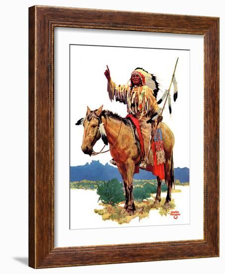 "Indian Chief on Horseback,"August 22, 1936-Charles Hargens-Framed Giclee Print