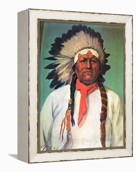 Indian Chief White Eagle-Charles Shreyvogel-Framed Stretched Canvas