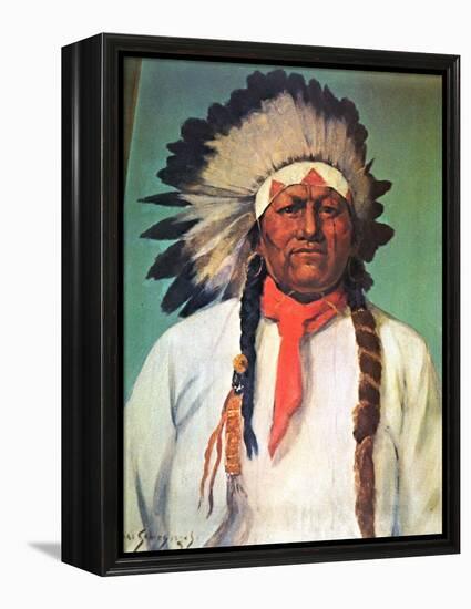 Indian Chief White Eagle-Charles Shreyvogel-Framed Stretched Canvas