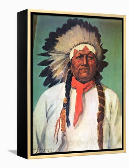 Indian Chief White Eagle-Charles Shreyvogel-Framed Stretched Canvas