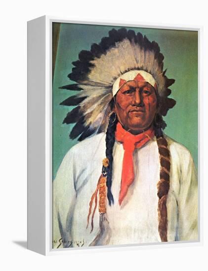 Indian Chief White Eagle-Charles Shreyvogel-Framed Stretched Canvas