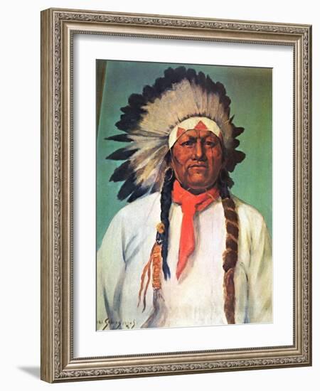 Indian Chief White Eagle-Charles Shreyvogel-Framed Art Print