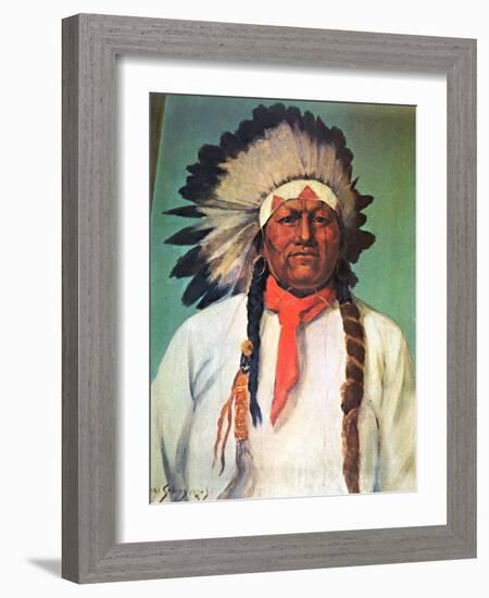 Indian Chief White Eagle-Charles Shreyvogel-Framed Art Print