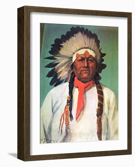 Indian Chief White Eagle-Charles Shreyvogel-Framed Art Print