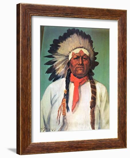 Indian Chief White Eagle-Charles Shreyvogel-Framed Art Print