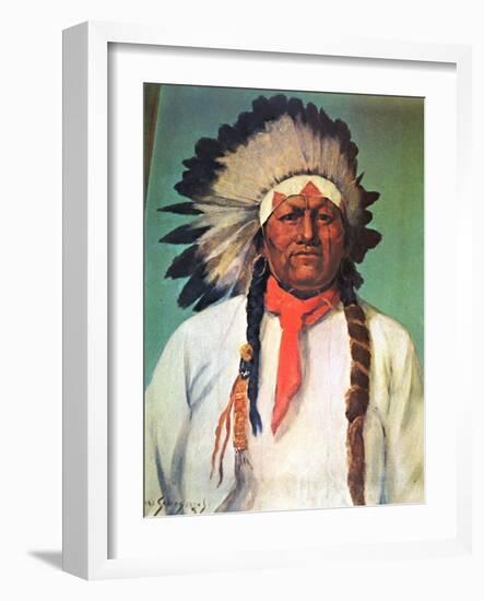 Indian Chief White Eagle-Charles Shreyvogel-Framed Art Print