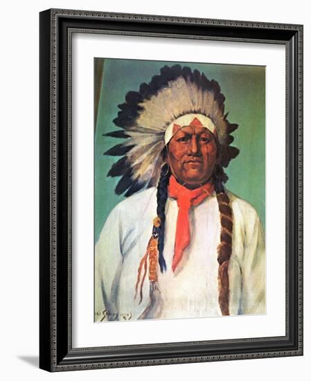 Indian Chief White Eagle-Charles Shreyvogel-Framed Art Print