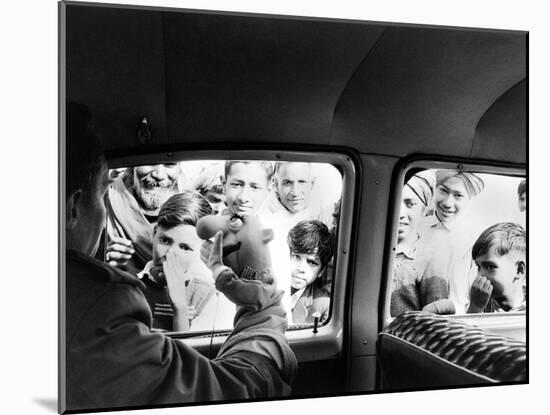 Indian children looking into puppeteer Bil Baird's car, March 1962.-James Burke-Mounted Premium Photographic Print