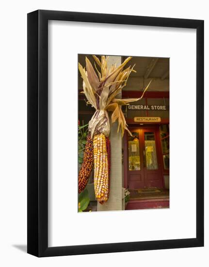 Indian Corn at Entrance to the Historic Story Inn, Story, Indiana-Chuck Haney-Framed Photographic Print