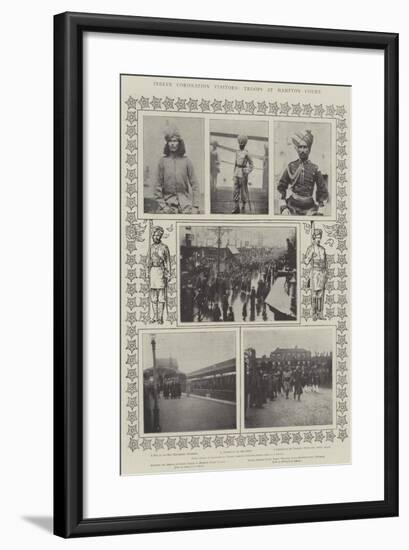 Indian Coronation Visitors, Troops at Hampton Court-null-Framed Giclee Print