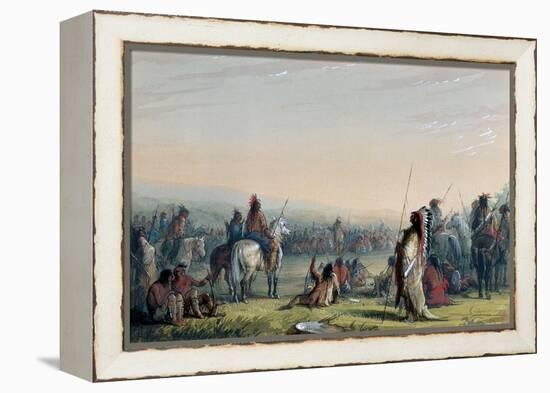 Indian Council, 1837-Alfred Jacob Miller-Framed Premier Image Canvas