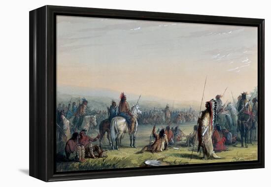 Indian Council, 1837-Alfred Jacob Miller-Framed Premier Image Canvas